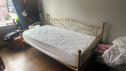 Gold Metal Daybed Frame with Tuft and Needle Mattress available if wanted