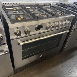 Bertazonni 36” Stainless Steel Dual Fuel Gas Range Stove