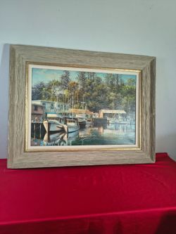Nicky Boehme Boat Harbor Fishing Boats Framed