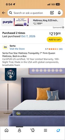 Serta 7 in. Queen Firm Matress- NEW out of box / Black Queen Metal Loft bed -NEW out of box.