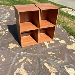 2 Small Brown Book Shelves 