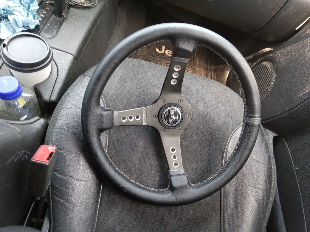 ALCANTARA SUEDE SPARCO RACING/DETACHABLE STEERING WHEEL for Sale in