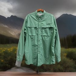 LL Bean Mens/L-Tall Breathable Vented Long Sleeve Fishing Hiking Outdoor Shirt