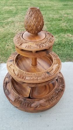 Carved serving dish