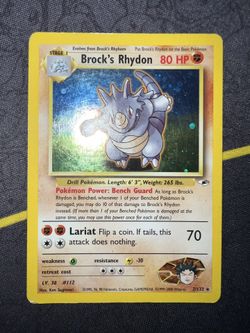 Brock’s Rhydon 2/132 Holo WOTC Vintage Holo Gym Heroes Set