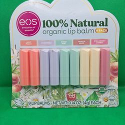 New EOS 100% Natural Organic Lip Balm 9 Pack Variety 