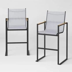 BRAND NEW IN BOX 2PC Henning Bar Height Outdoor/Indoor Stools (Retail is $375)