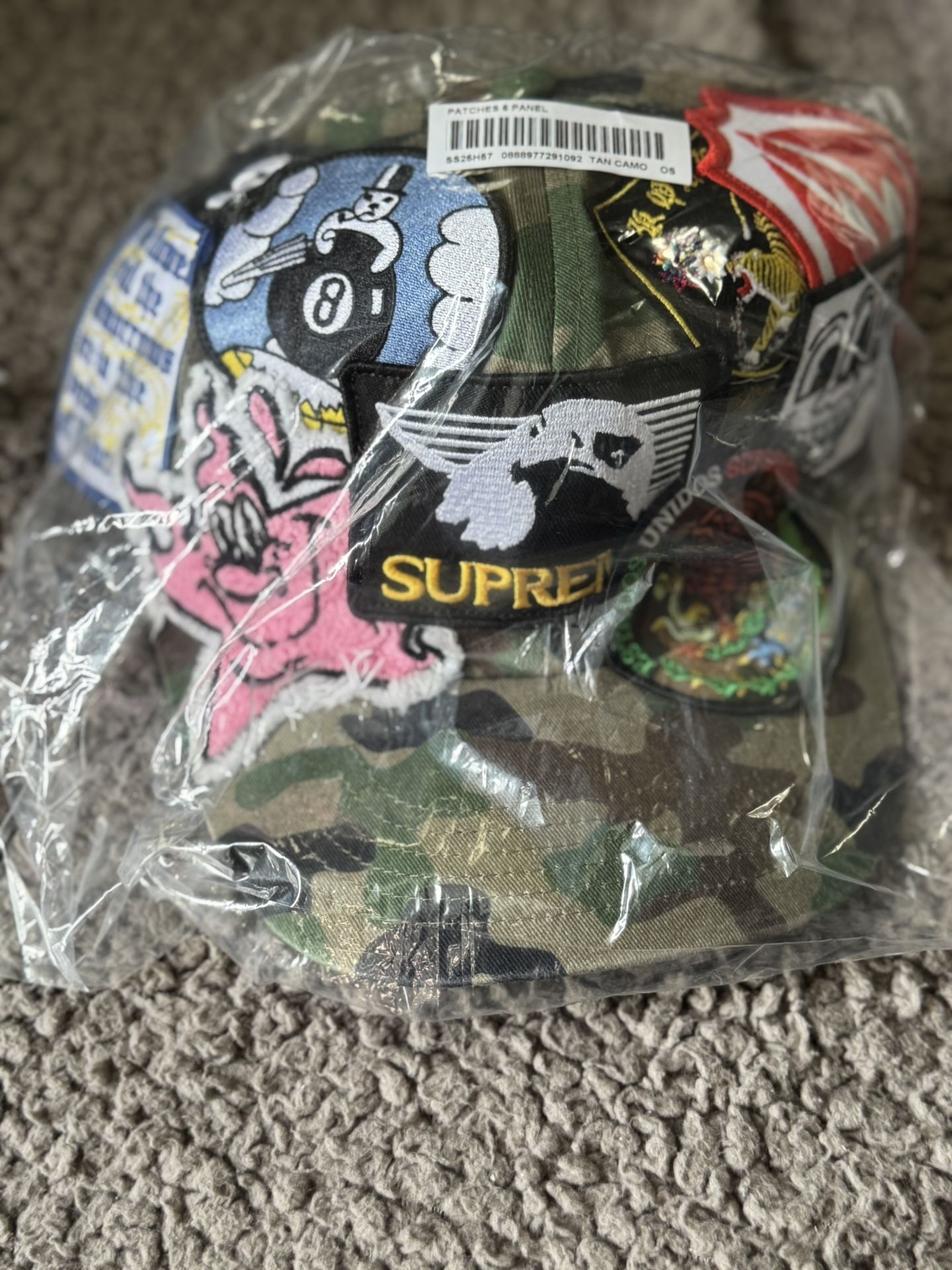 SS25 Supreme Camo Patch SnapBack