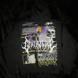 Civilregime Roses From Concrete Black Graphic Hoodie Medium