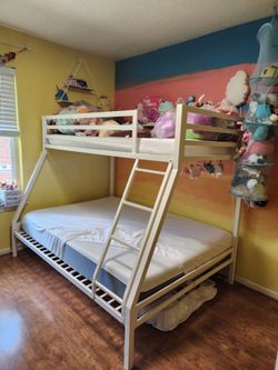 Twin over full bunk bed with mattresses