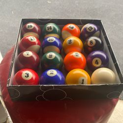Pool Balls Full Set Gently Used 