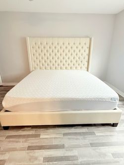 King bed frame with mattress pillow top on sale for: