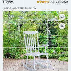 Wood Rocking Chair- White 