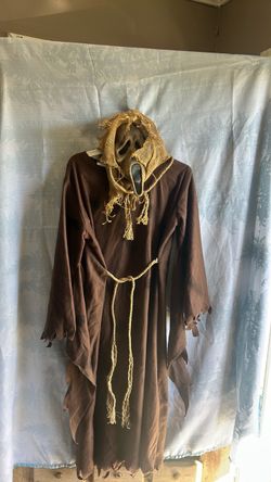 Scarecrow Halloween Costume with Burlap Mask