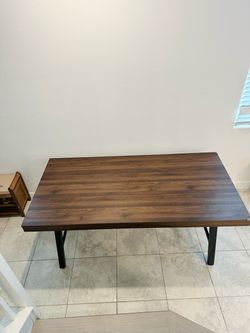 Dining Table for 6-8, 70.87" Heavy Duty Rectangular Kitchen Table with 2"Ć2" Metal Legs & Wood Top, Large Dining Table for Home Office, Dining (Brown,