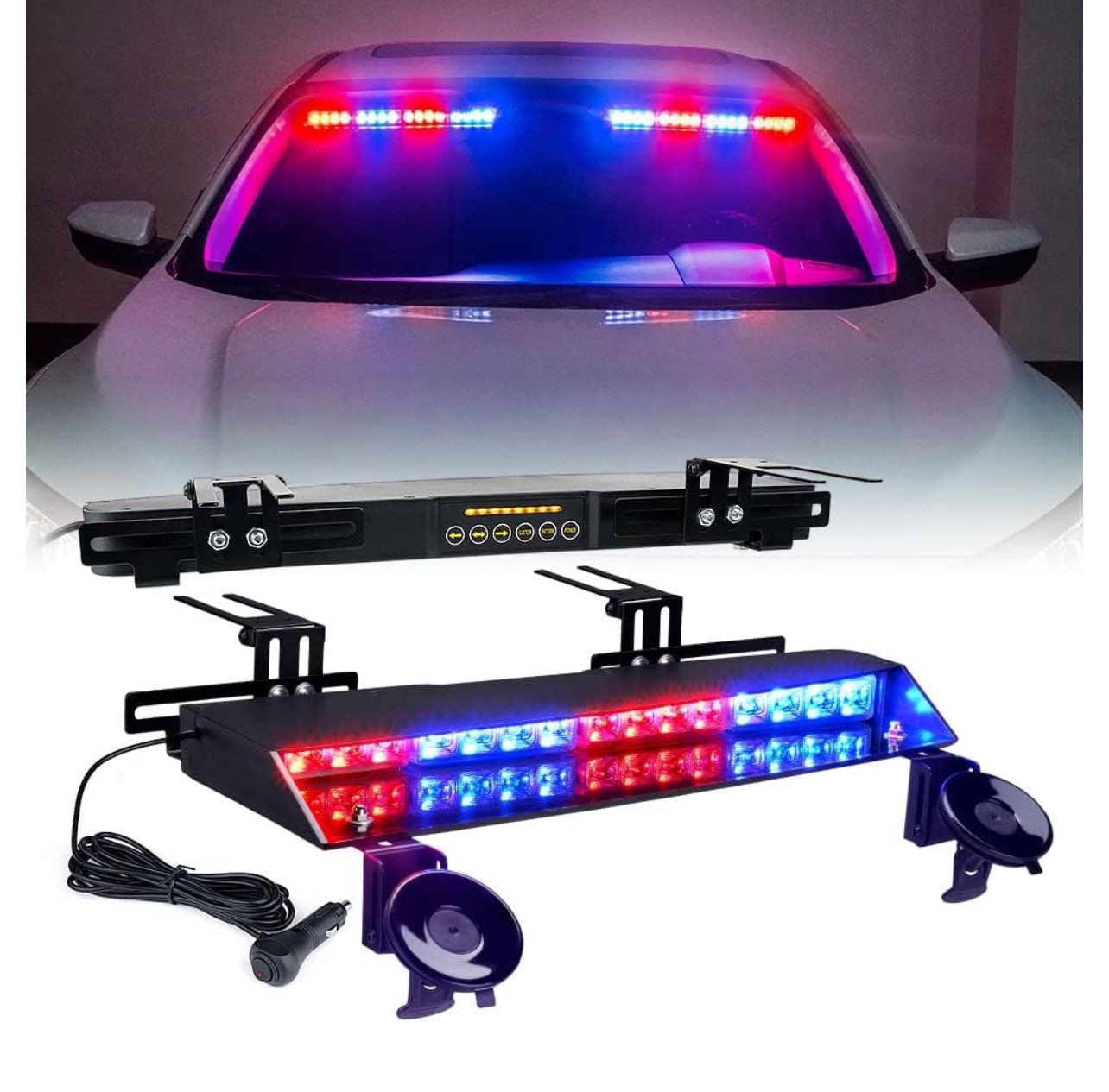 Red/Blue Emergency Visor Strobe Lights