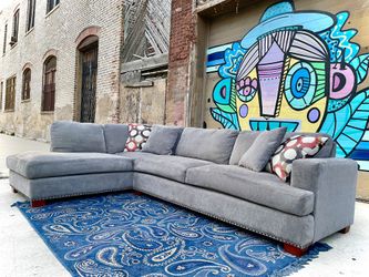 Super Comfy Sleek Gray Sectional Sofa