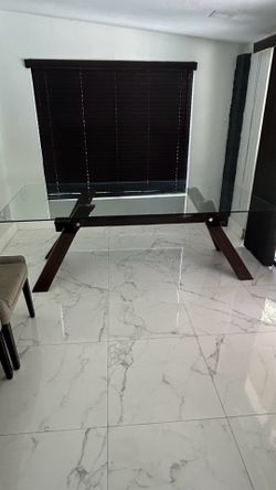 Glass table & chairs