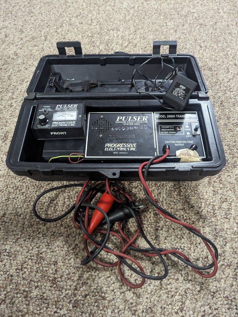 Ground Fault Locator progressive electronics inc.Transmitter 2000H & Receiver 2000R.Underground wire & cable insulation break detector. Broken insulat