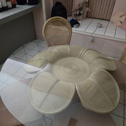 Vintage Flower Table With Chairs