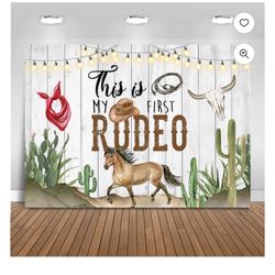 Cowboy 1st Birthday Backdrop Saddle Up Western Birthday Party Decoration 