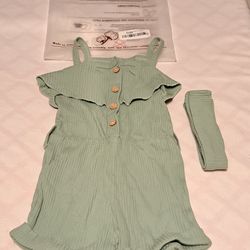 Girls Romper Size 1  Years 1 PC. Outfit Green NEW!