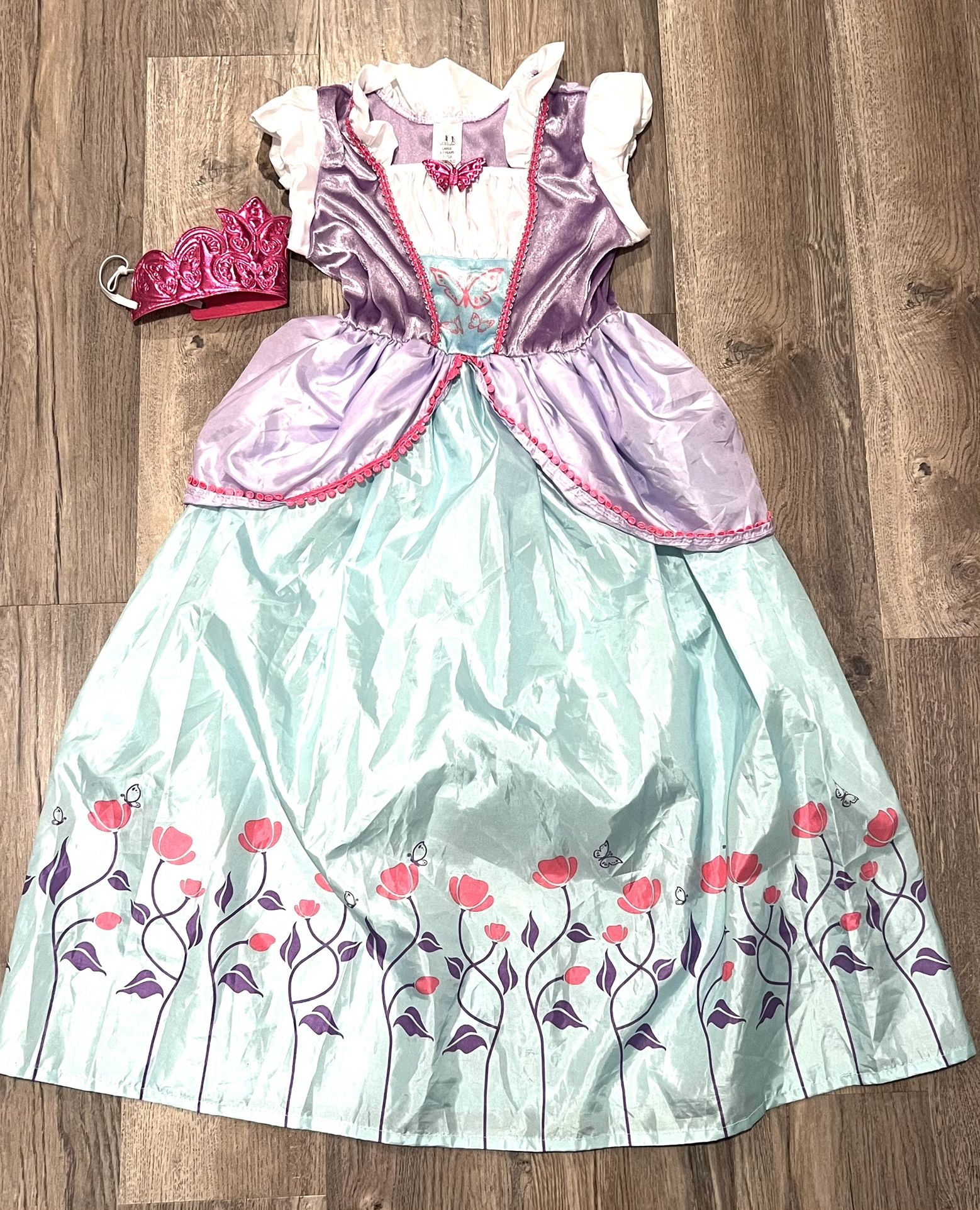 Little Adventures Princess Hallie Costume With Soft Crown. Size L (5-7 Years)