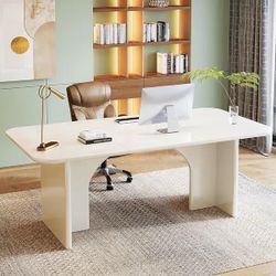 Tribesigns 63" Modern White Desk