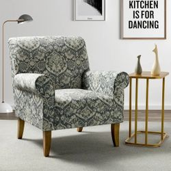 Renata Upholstered Armchair in Grey for Bedroom or Living room