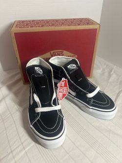 Vans Sk8-Hi Tapered Black True White Canvas Sneakers Mens 3.5 Womens 5 New Box