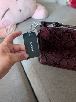 Snake print plum purse