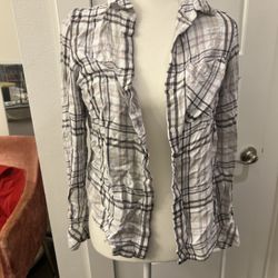 White House Black Market Women's Plaid Soft Shirt size 8