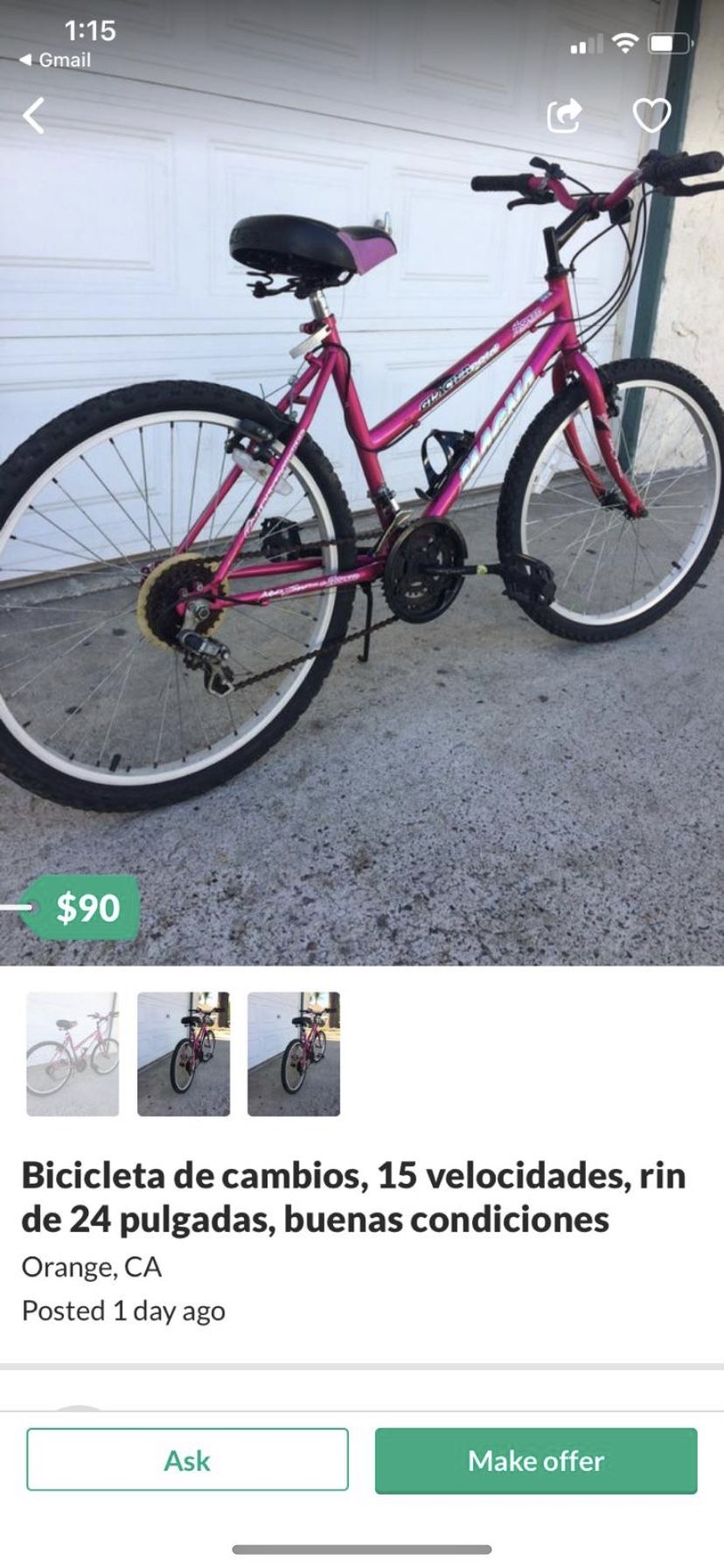 Women pink Baycicle