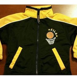 FILA Boys 2T Black & Gold Zip Front Jacket