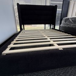 New Queen Size Black Platform Bed Frame 