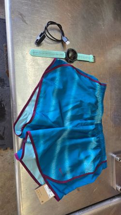 Kids running gear Nike shorts new and garmin 235