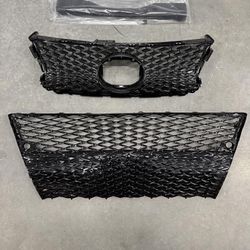 14-16 Lexus IS250 & IS350 Upper & Lower Grilles - Polished Gloss Black