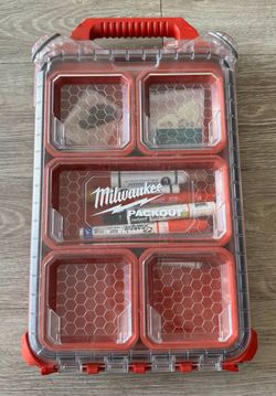 Milwaukee PACKOUT Compact Organizer 48-22-8435 w/ Misc Supplies 17x10x6