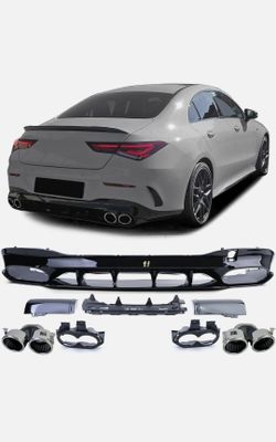 Fit Mercedes-Benz CLA 2019-2026 W118 Diffuser exhaust tips amg style lower valance cla 250 cla 35