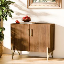 39” Sideboard Buffet Cabinet with Storage, Accent Cabinet with 2 Doors, Modern Mid-Century Credenza