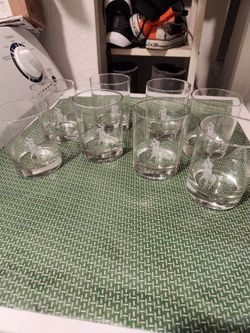 Vintage Lot Of 8 Polo Glasses