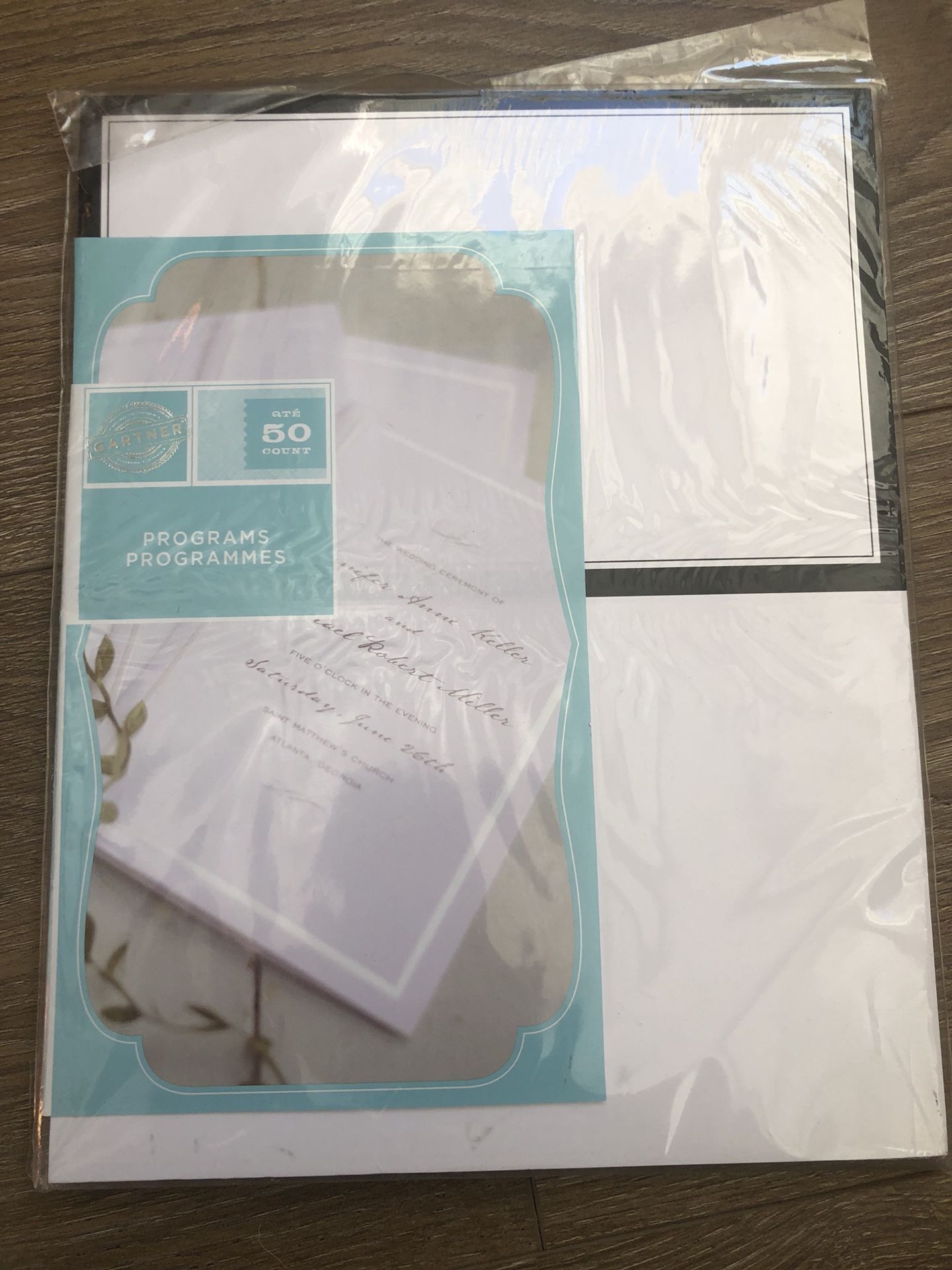 Program paper - for wedding or grad party