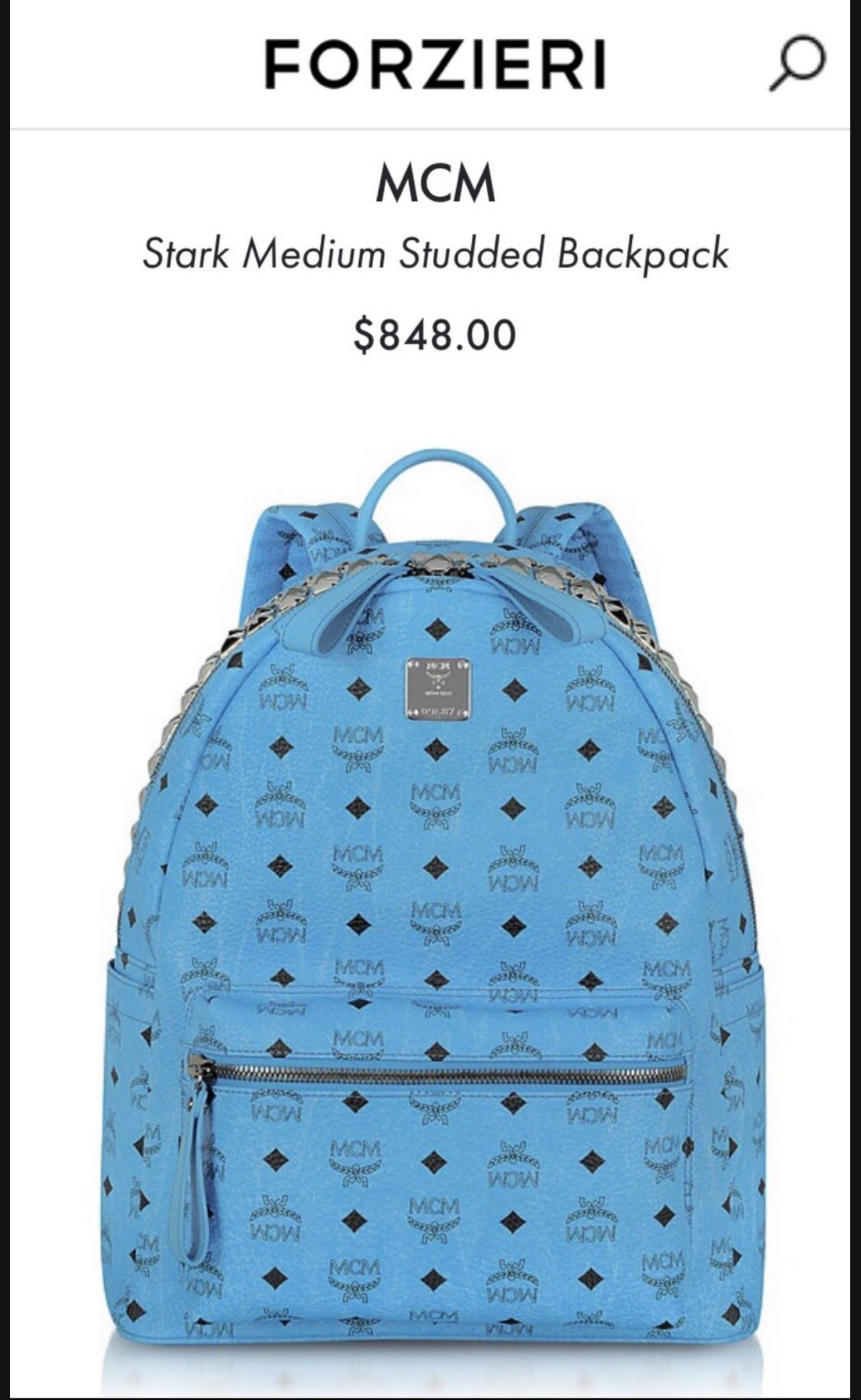 real blue mcm backpack