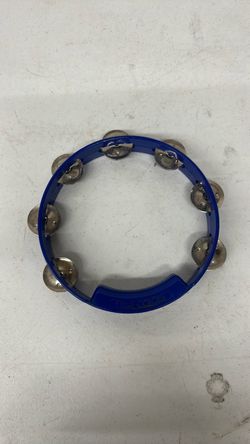 Blue Plastic Tambourine with Metal Jingles