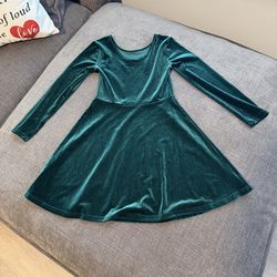Green velvet dress