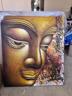 Large original  Buddha painting 47x 39