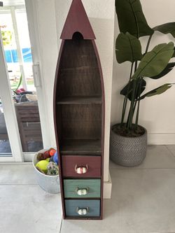 Decorative Boat Wall Art w/ 3 Drawers