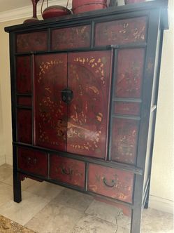 Asian-Style Solid Wood Armoire