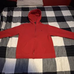 Red Polo Zip-up Jacket- Small