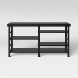 Adjustable Storage Dorm TV Stand For Tvs Up To 50 Black Wood Grain Finish - Room Essentials 